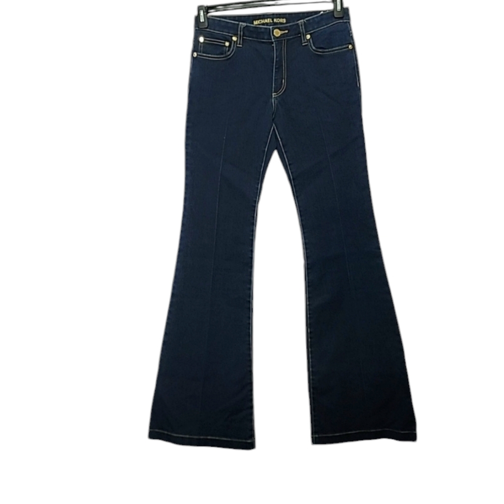 MICHAEL KORS Women's Selma FLARE Leg stretch Jeans Blue Size 6 - Picture 3 of 12